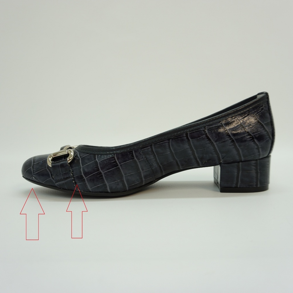 Marc Joseph New York  Croco Embossed Pumps Navy 38 - Picture 3 of 8